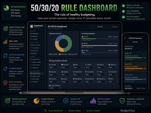 50/30/20 Dashboard App