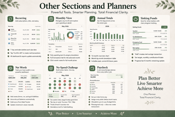 All in one Budget Planner
