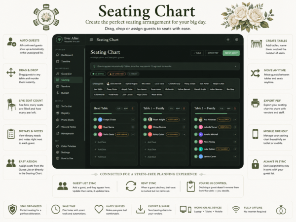 Wedding Seatcing Chart Tracker