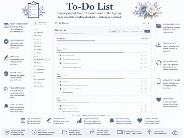 Wedding To do List