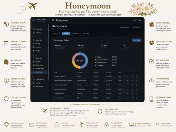 Wedding Honeymoon Budget Tracker