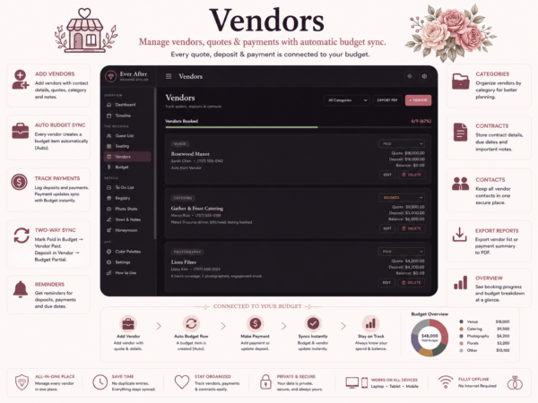 Wedding Vendor Tracker