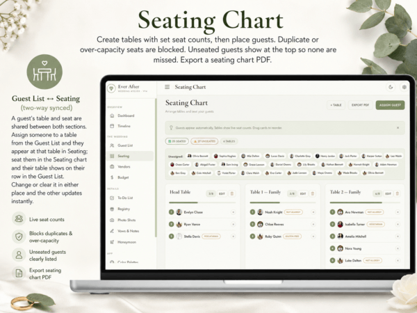 Wedding Seating Chart Plan