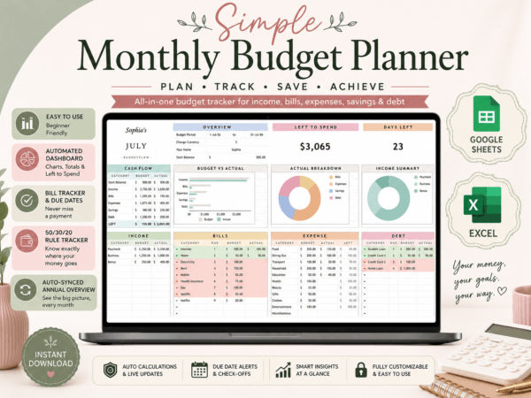 Simple Monthly Budget Planner